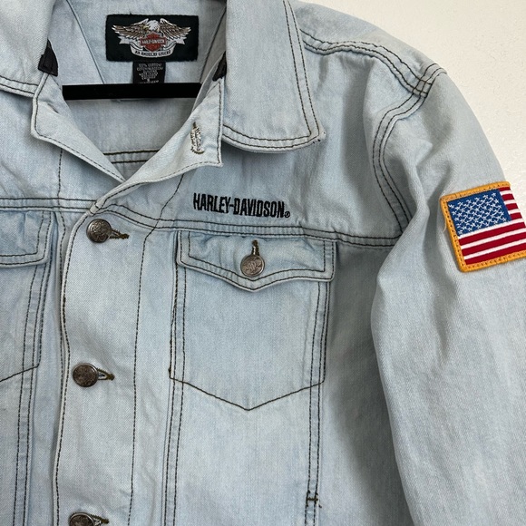 Harley Davidson An American Legend Made USADenim Jacket Sz S - Picture 3 of 11